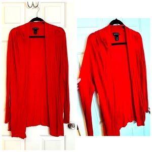 Lane Bryant Red Long Sleeve Cover Blouse